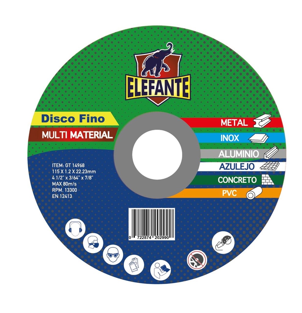 Disco Corte Multiproposito 4 1/2x115x22.23mm