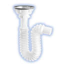 Canasta Sifón Flexible Lavatrastos, Extensión 55cm