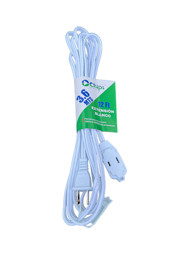 [14739] Extensión Eléctrica 12 Ft Color Blanca