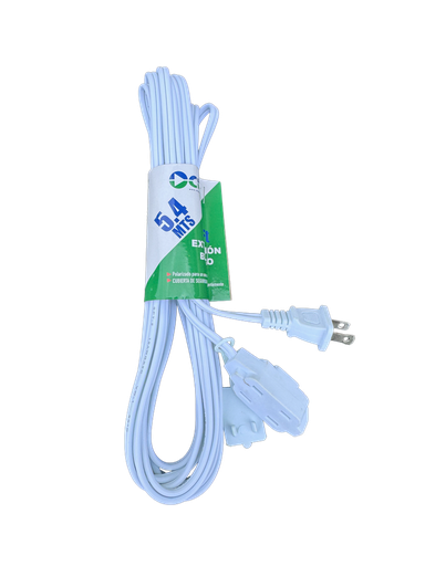 [14740] Extensión Eléctrica 18 Ft Color Blanca