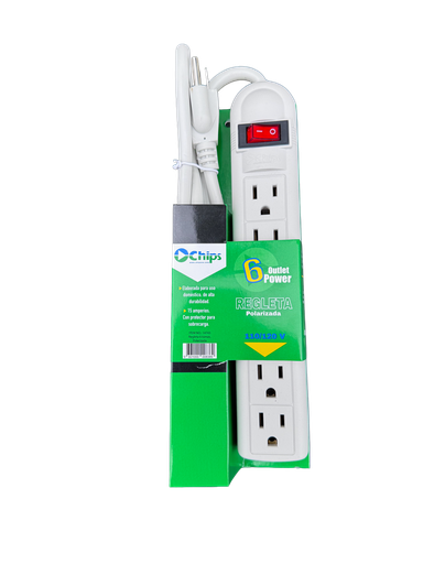 [14743] Regleta 6 tomas polarizadas